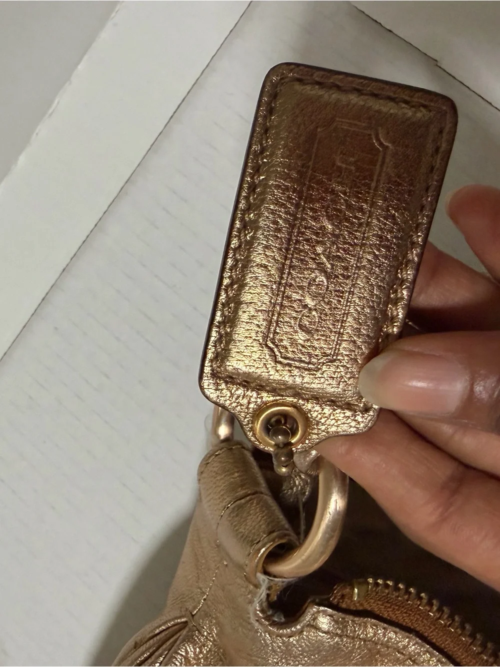 Coach Metallic Gold Leather Hobo Bag